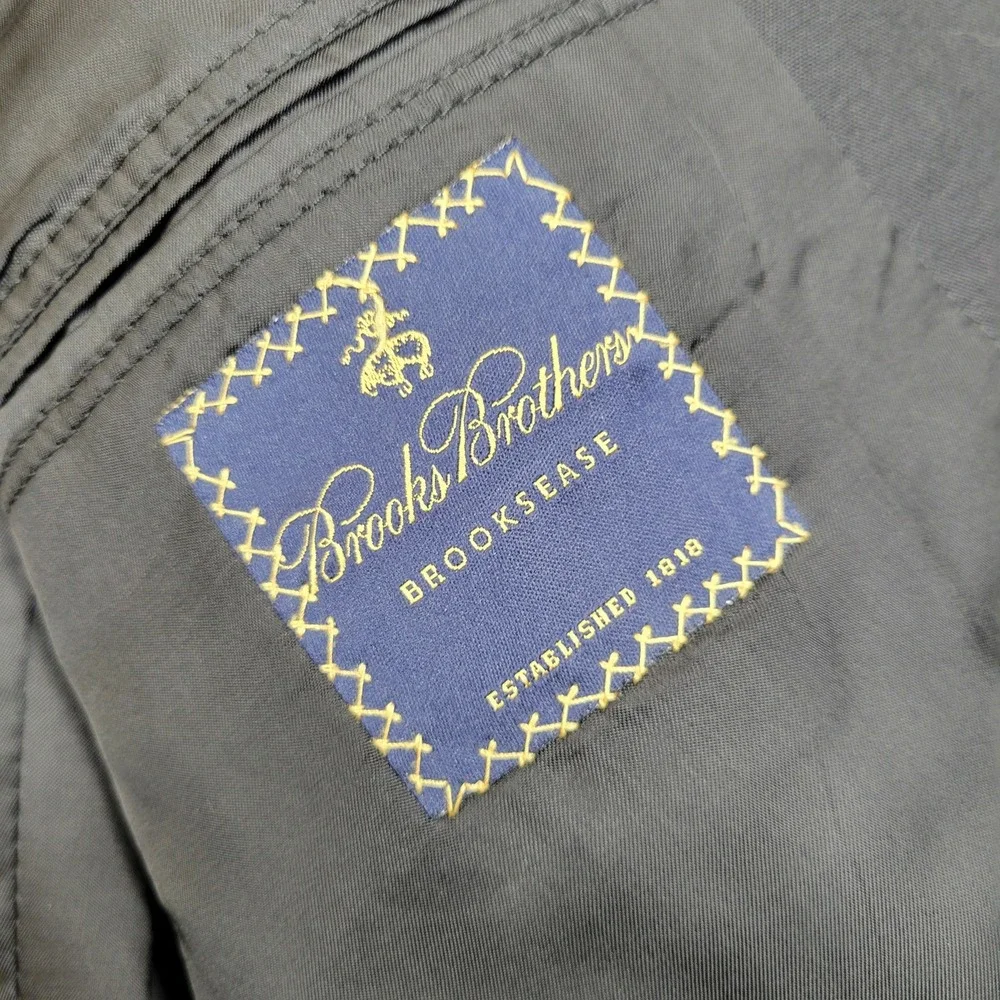 Brooks Brothers Blazer Mens 44 Regular Navy Blue Wool Brooksease Classic Fit USA